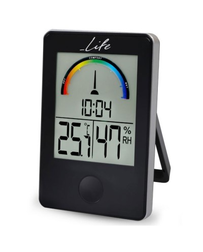 Ψηφιακό θερμόμετρο / υγρόμετρο εσωτερικού χώρου με ρολόι LIFE WES-100