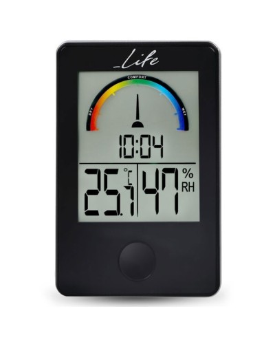 Ψηφιακό θερμόμετρο / υγρόμετρο εσωτερικού χώρου με ρολόι LIFE WES-100