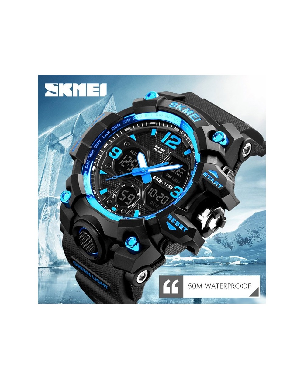 Αθλητικό ρολόι χειρός ανδρικό SKMEI 1155 Blue