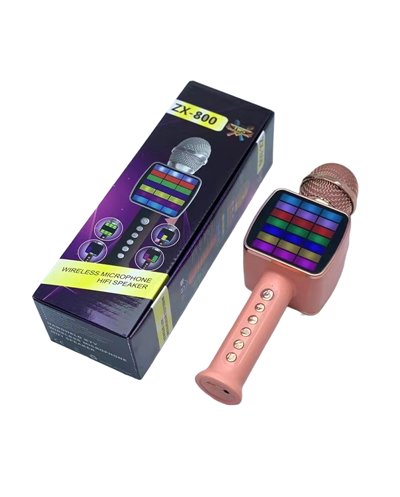 Ασύρματο μικρόφωνο Karaoke με ηχείο - ZX800 - 889442 - Pink