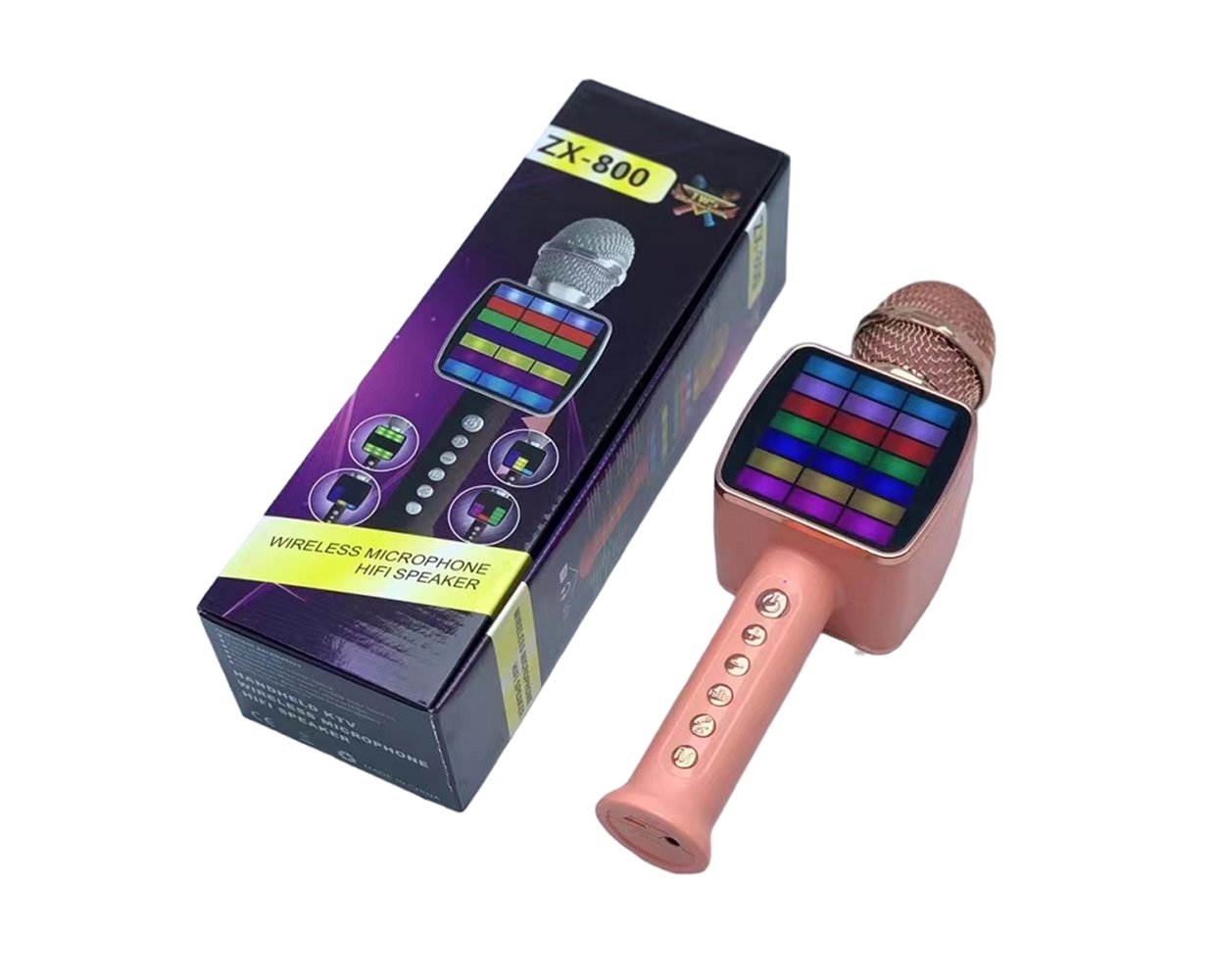 Ασύρματο μικρόφωνο Karaoke με ηχείο - ZX800 - 889442 - Pink