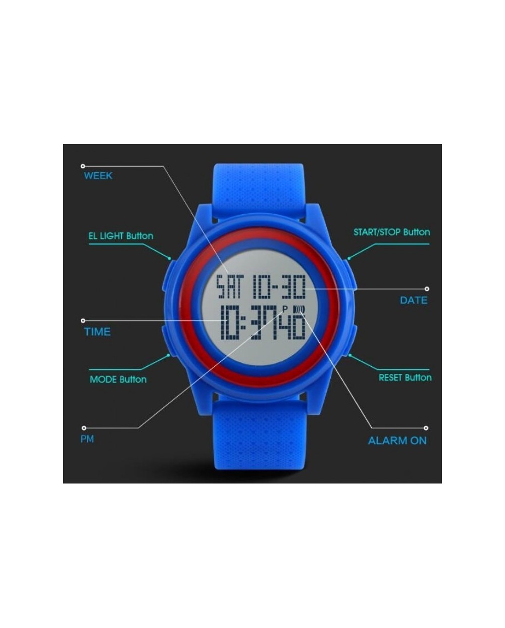 Αθλητικό ρολόι χειρός ανδρικό SKMEI 1206 BLUE WITH  RED