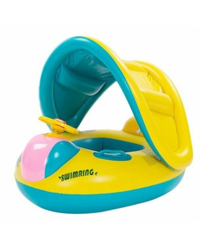 Φουσκωτό Σωσίβιο Θαλάσσης Swimtrainer με Σκέπαστρο και Τιμόνι με Κόρνα 65x73cm
