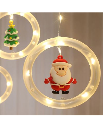 10 Χριστουγεννιάτικα Λαμπάκια LED Θερμά Κουρτίνα με Λευκό Καλώδιο 3μ OEM B320