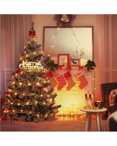 Χριστουγεννιάτικη Με Χρυσή Κορδέλα Μπαταρίας με Θερμό Φωτισμό 5M OEM A750