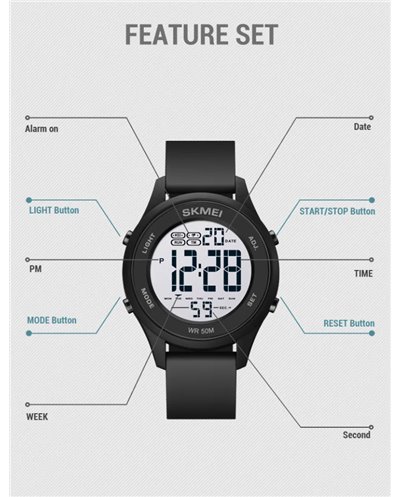 Ανδρικό Ρολόι Χειρός Ψηφιακό SKMEI 1758 BLACK
