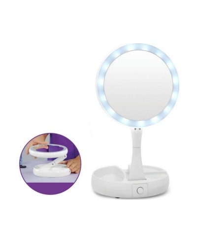 Υπερμεγενθυντικός LED Φωτιζόμενος Πτυσσόμενος Καθρέφτης Διπλής Όψεως - My Fold Away Mirror